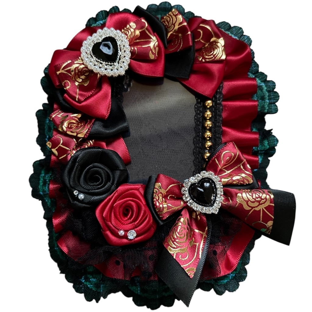 硬質デコカードケース フリルデコ B8 推し活 スカーレット