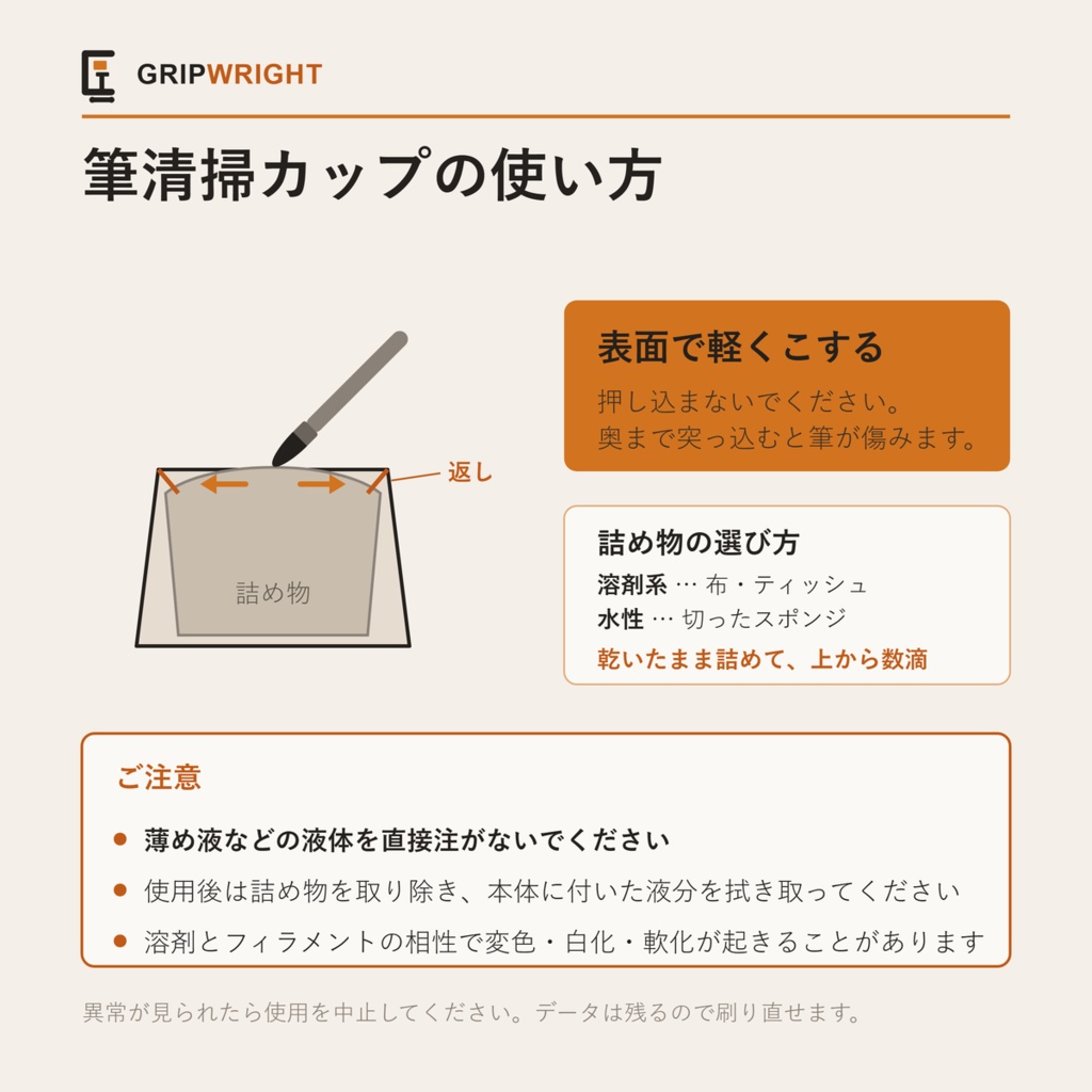 【STLデータ】筆置き3サイズ+筆清掃カップ セット 連結できる塗装まわりツール