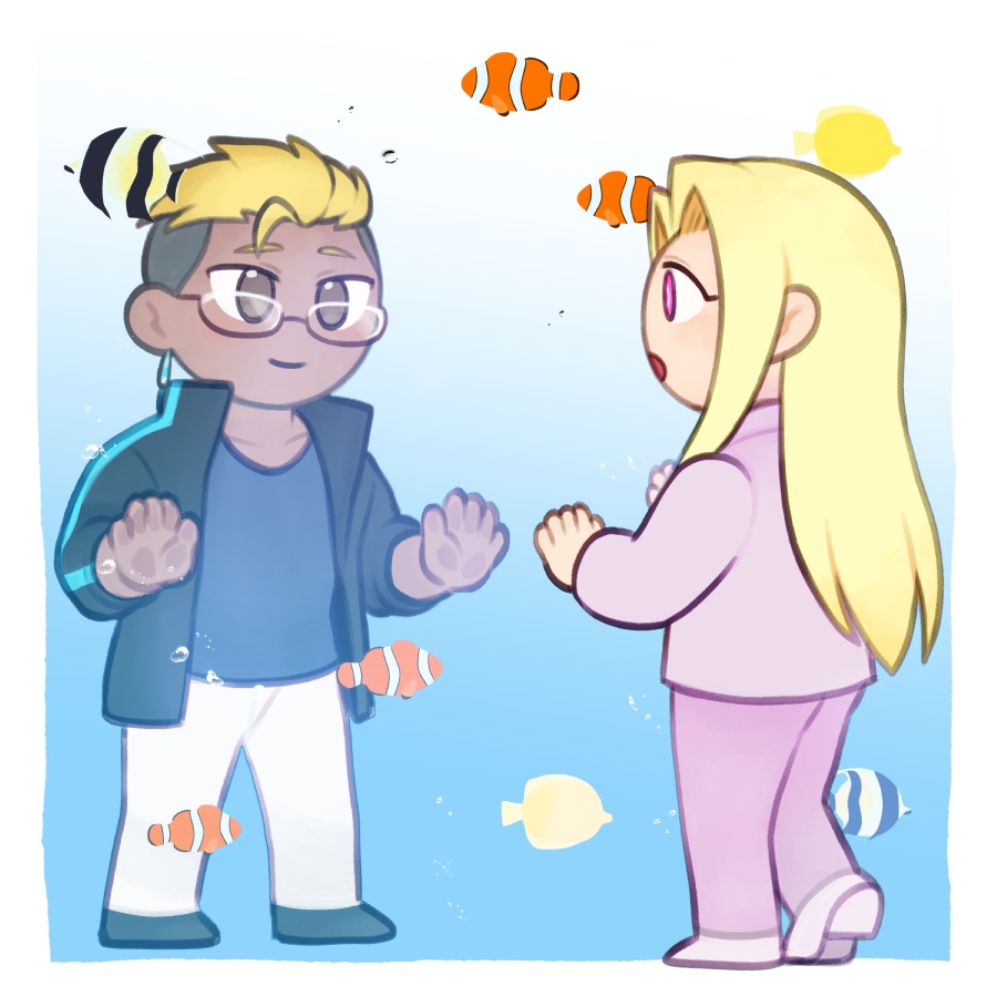 水槽風リキッドキーホルダー：町田と金鳳