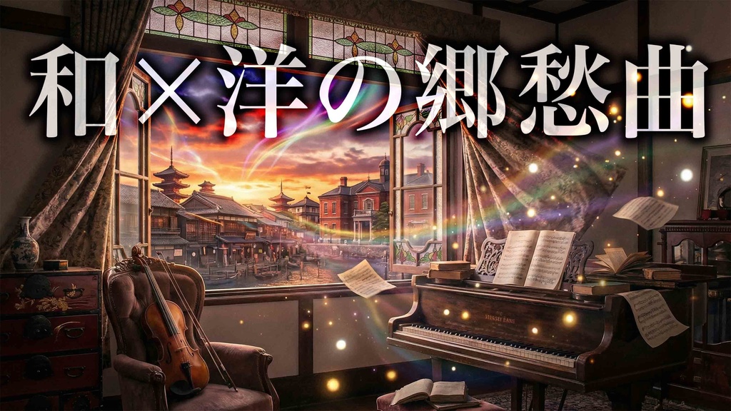 開かれた窓に異国の風｜和✖️洋のピアノ・バイオリン郷愁曲（商用利用可）