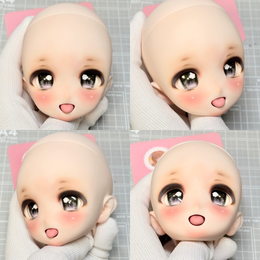 DDH-22 セミホワイト肌 カスタムヘッド+アイ1組(口内パーツ+舌パーツx2)