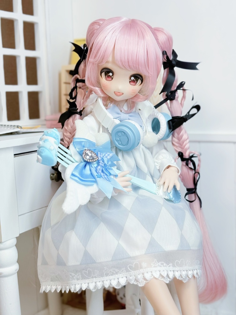 マシュマロデザートフォーク　ドール用小物　ハンドメイド　MDD　手持ち