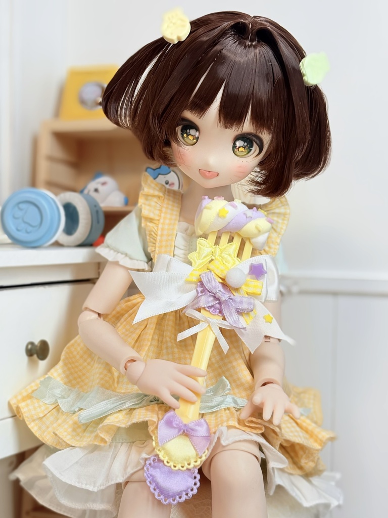 マシュマロデザートフォーク　ドール用小物　ハンドメイド　MDD　手持ち