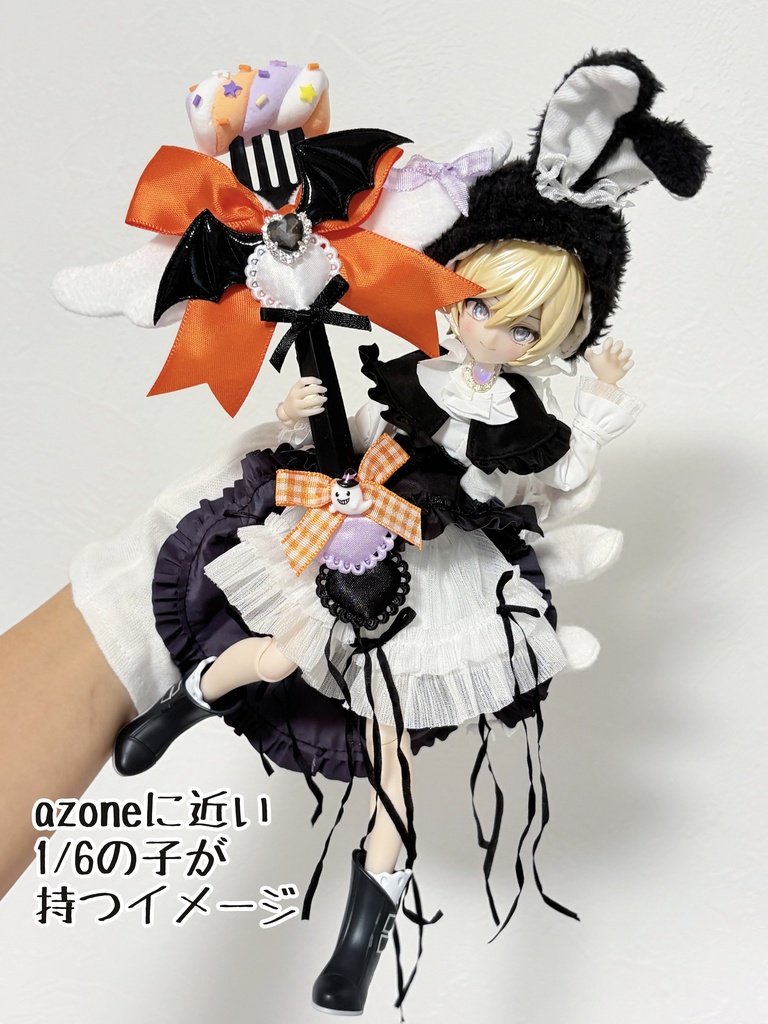 マシュマロデザートフォーク　ドール用小物　ハンドメイド　MDD　手持ち　ハロウィン