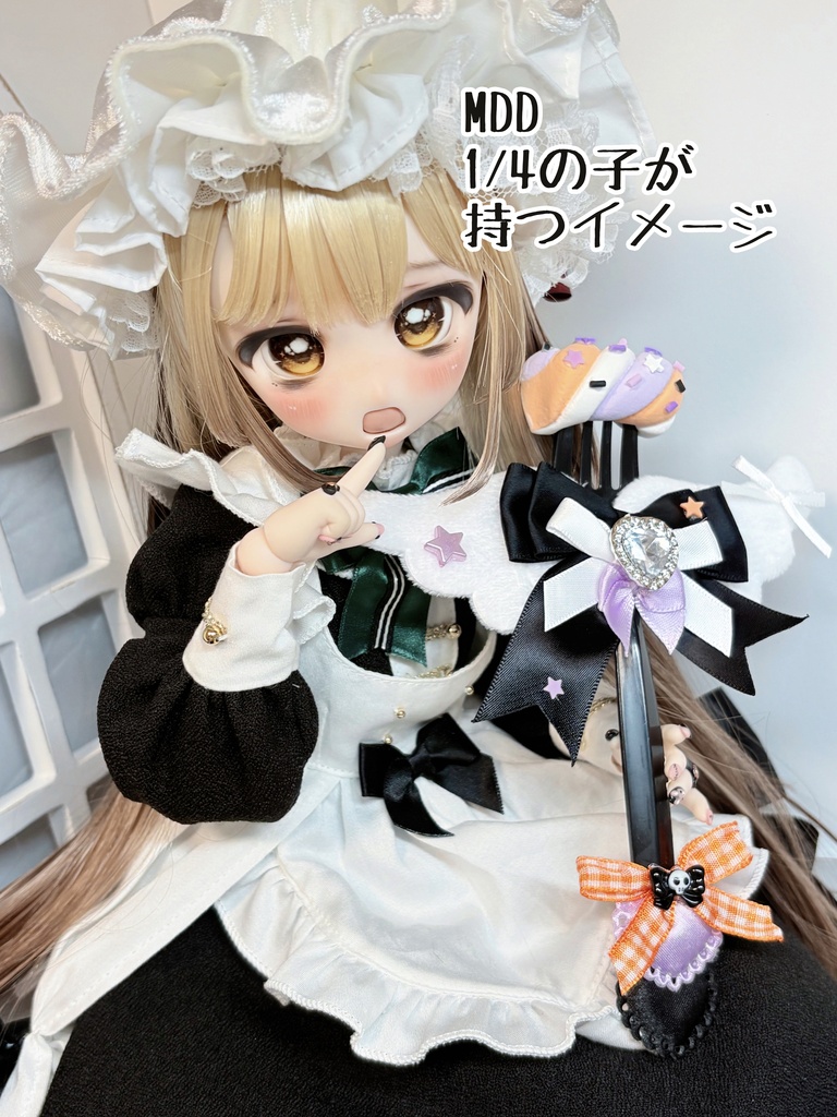 マシュマロデザートフォーク　ドール用小物　ハンドメイド　MDD　手持ち　ハロウィン