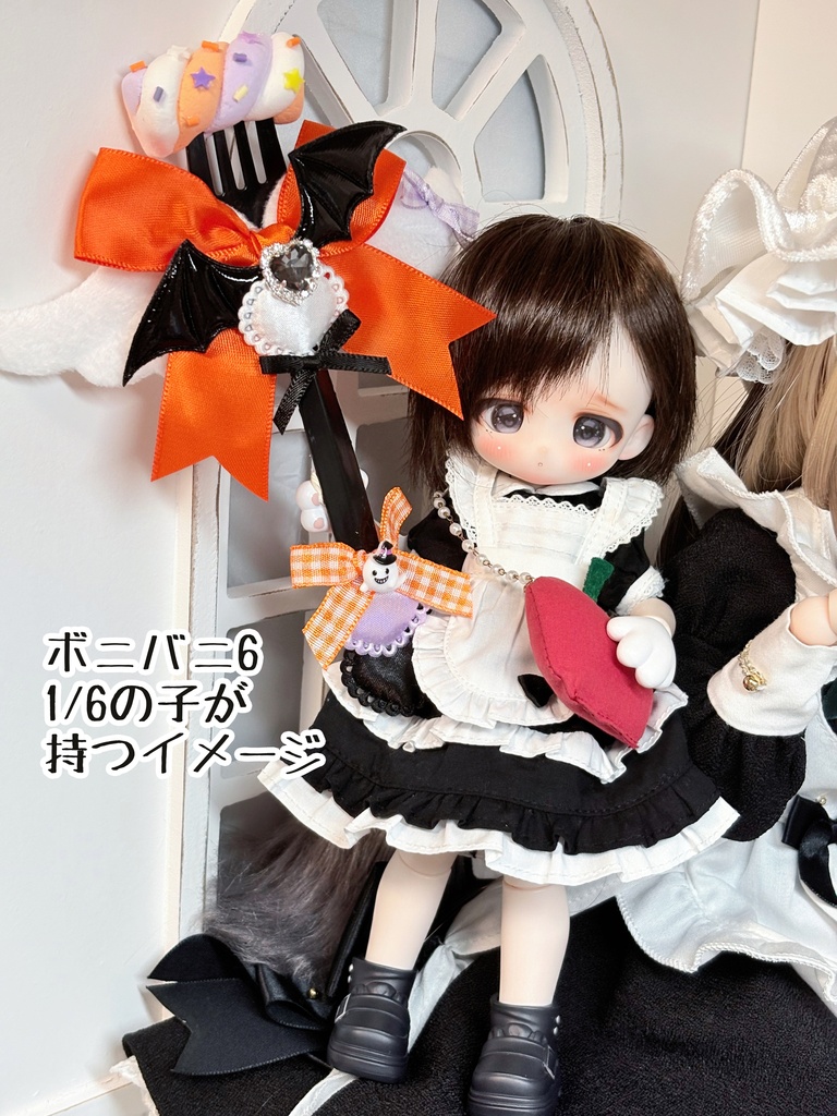 マシュマロデザートフォーク　ドール用小物　ハンドメイド　MDD　手持ち　ハロウィン