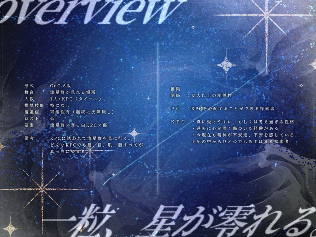 【CoCシナリオ】星屑のためのアムレートゥム SPLL:E189194