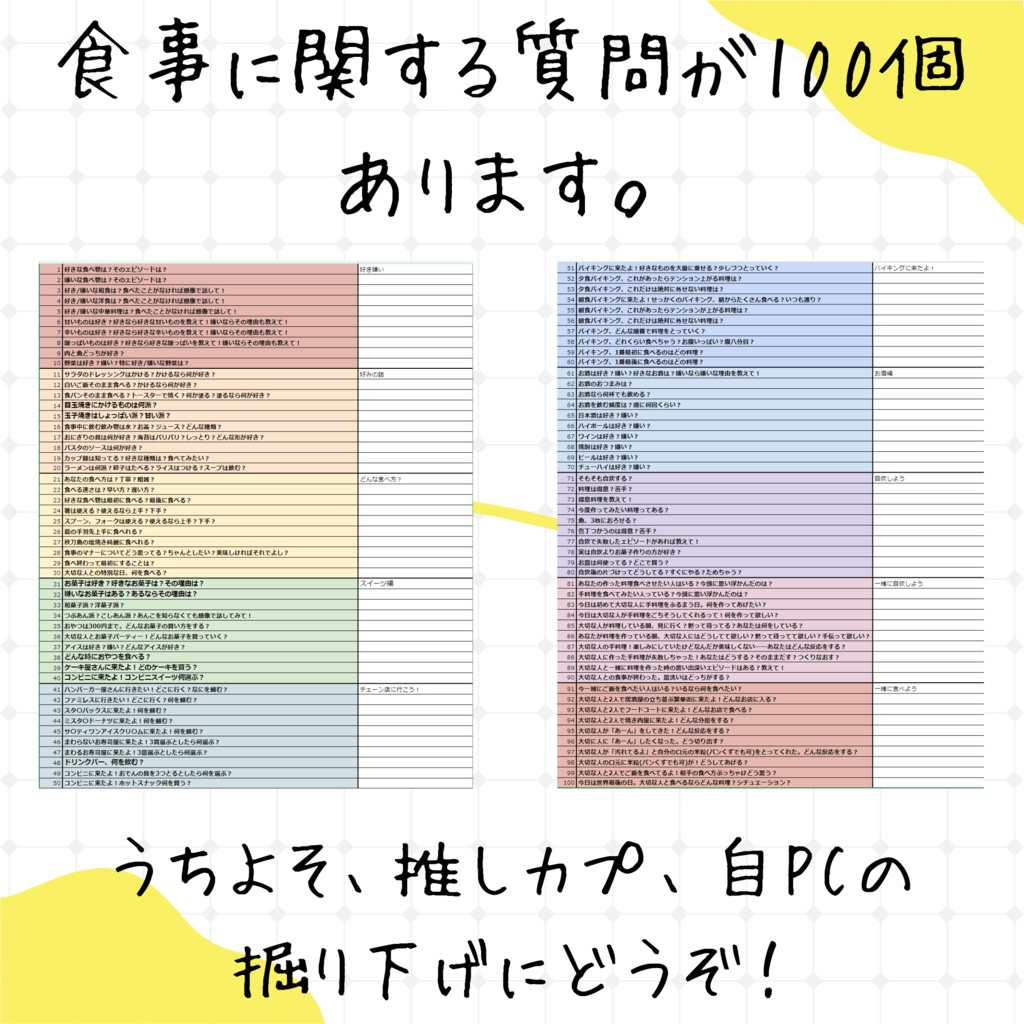 ごはん100の質問