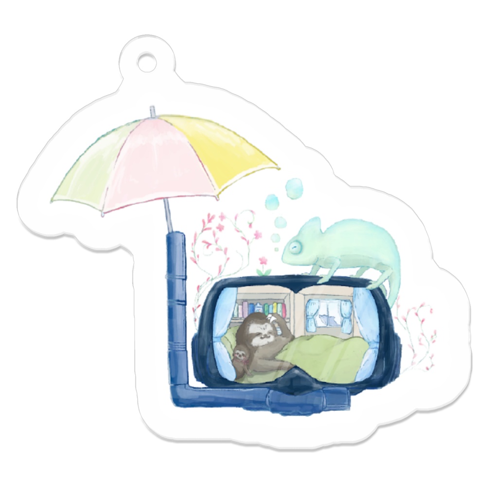 休日のナマケモノさん(50mm×50mm)