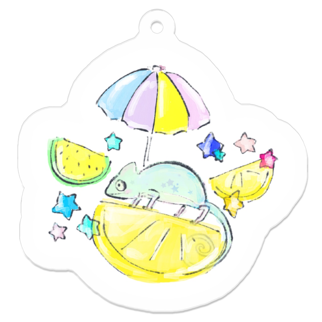 夏のカメレオン（50mm×50mm）