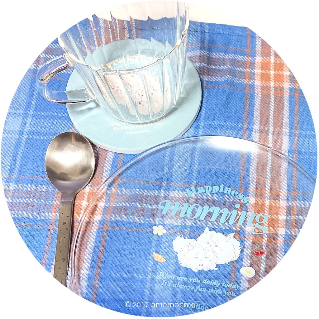 まお&りつ 白雲石コースター