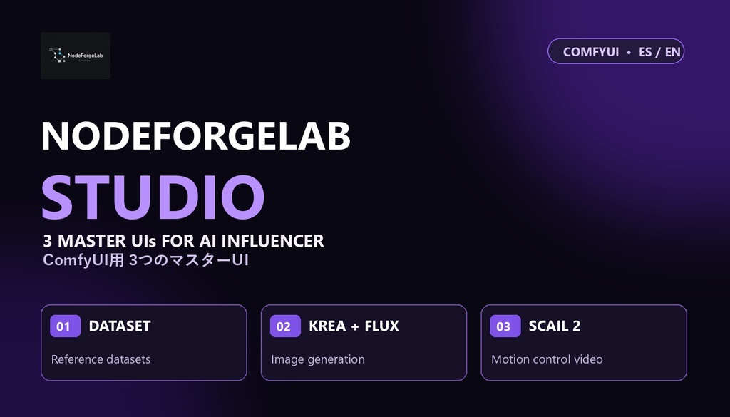 NodeForgeLab Studio — 3 Master UIs for AI Influencer | ComfyUI