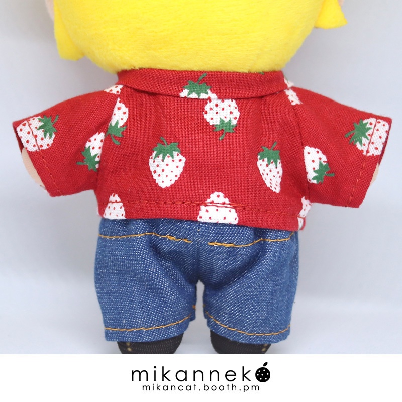 14cm/15cm/16cm イチゴシャツセットアップ