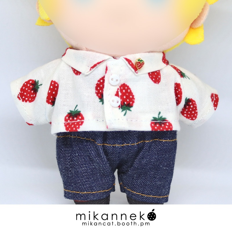 14cm/15cm/16cm イチゴシャツセットアップ