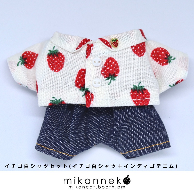 14cm/15cm/16cm イチゴシャツセットアップ