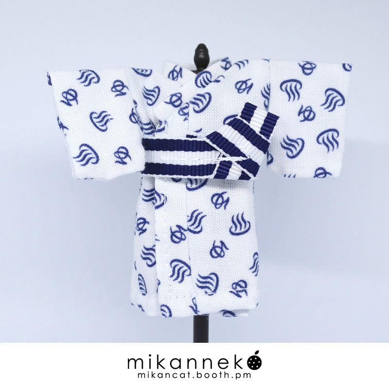 1/12サイズ用(ねんどろいどどーるkids/YMY幼体) 温泉柄 旅館の浴衣 セット