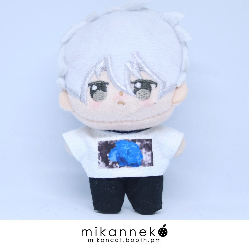 8cm ぬい服 プリント白Tシャツ(2種類)