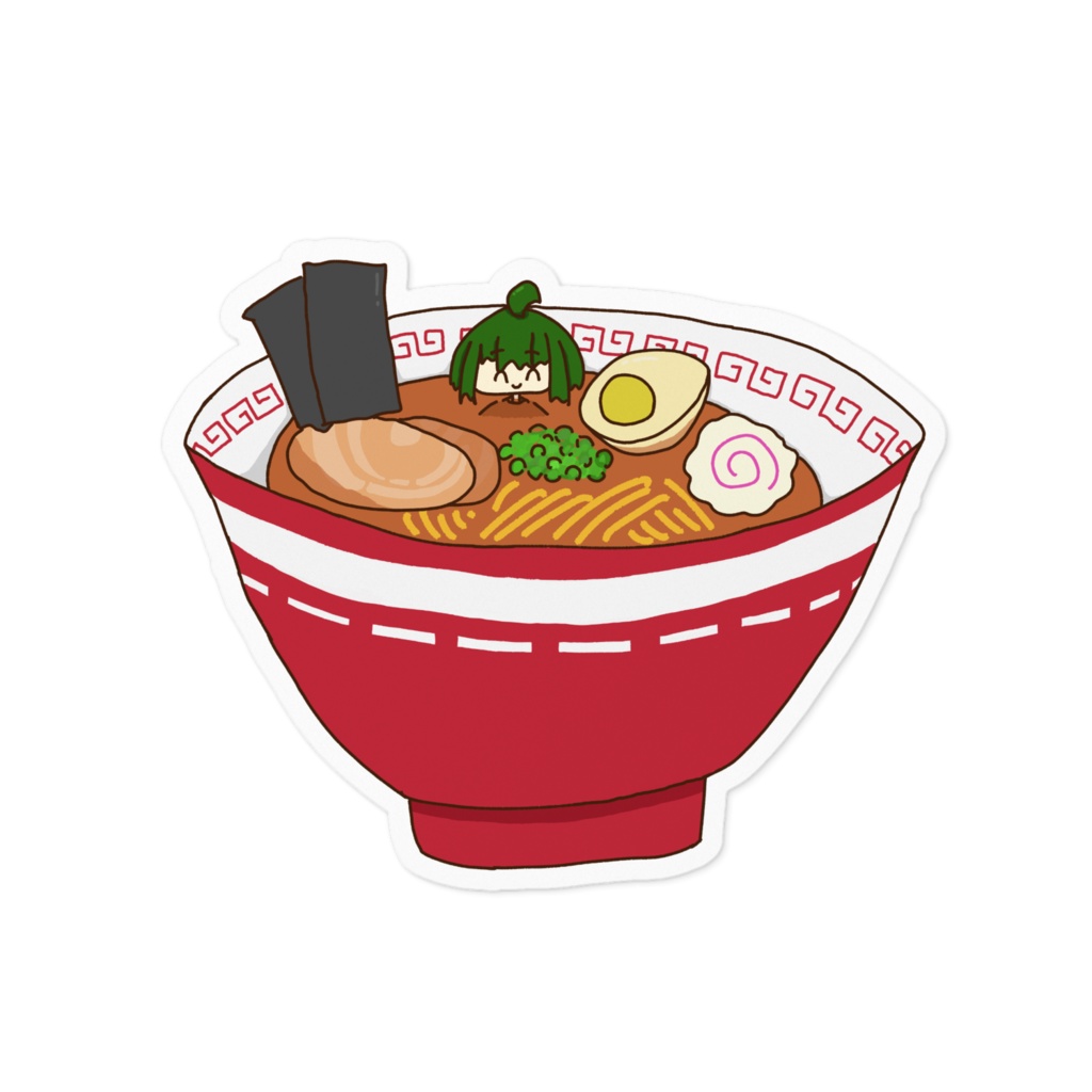 ラーメンに浸かる飛ばないマシュマロ