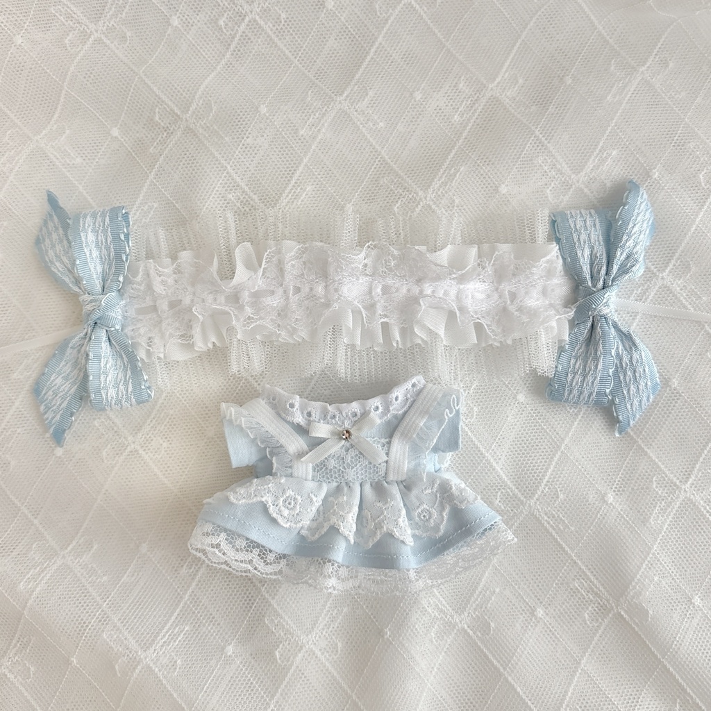 エプロンワンピースセット(水色)