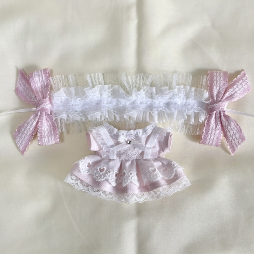 エプロンワンピースセット(ピンク)