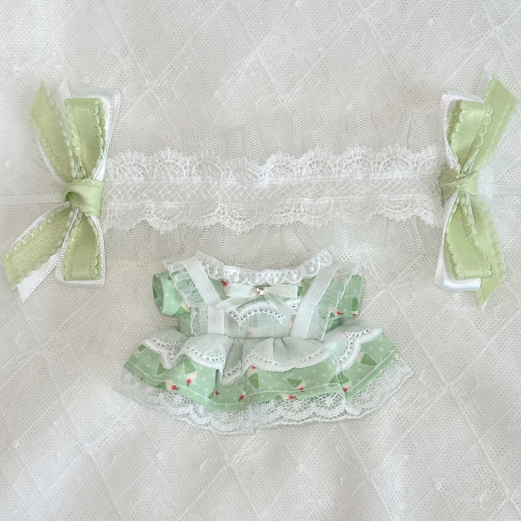 クリームソーダのエプロンワンピースセット