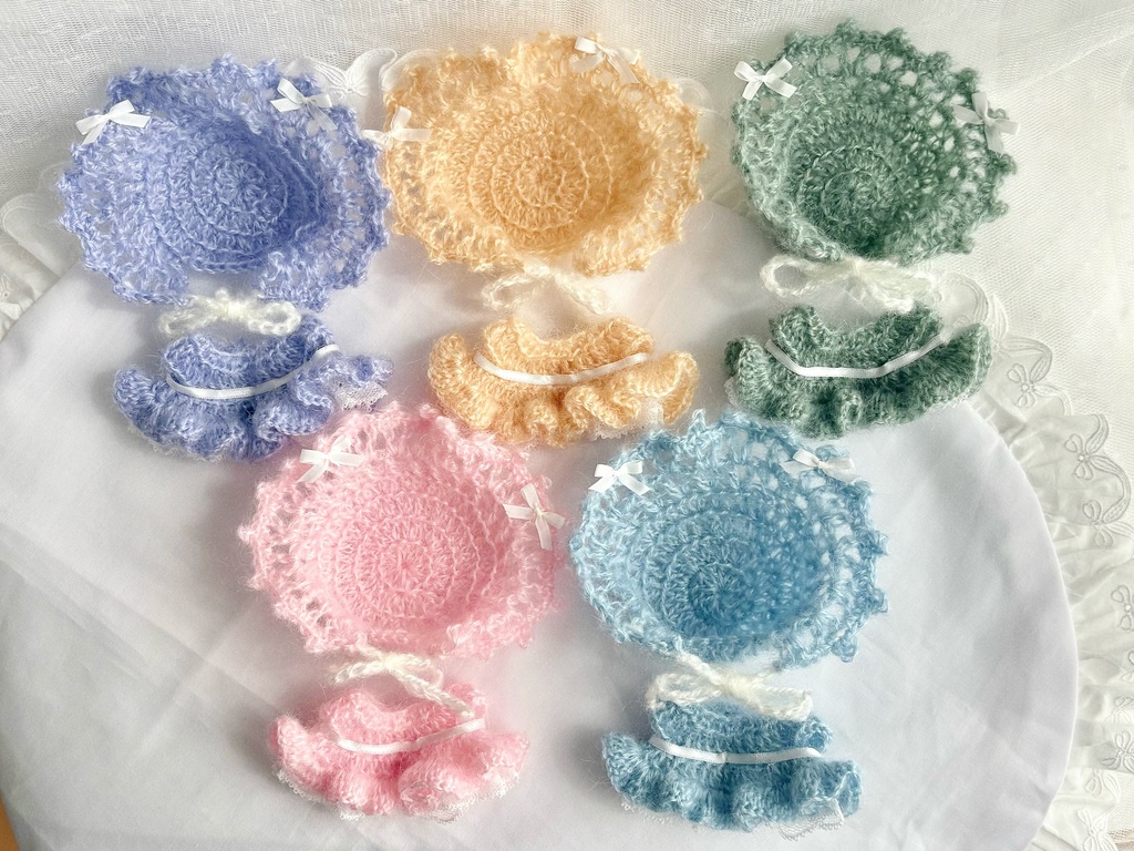 ニットワンピース&ボンネットセット