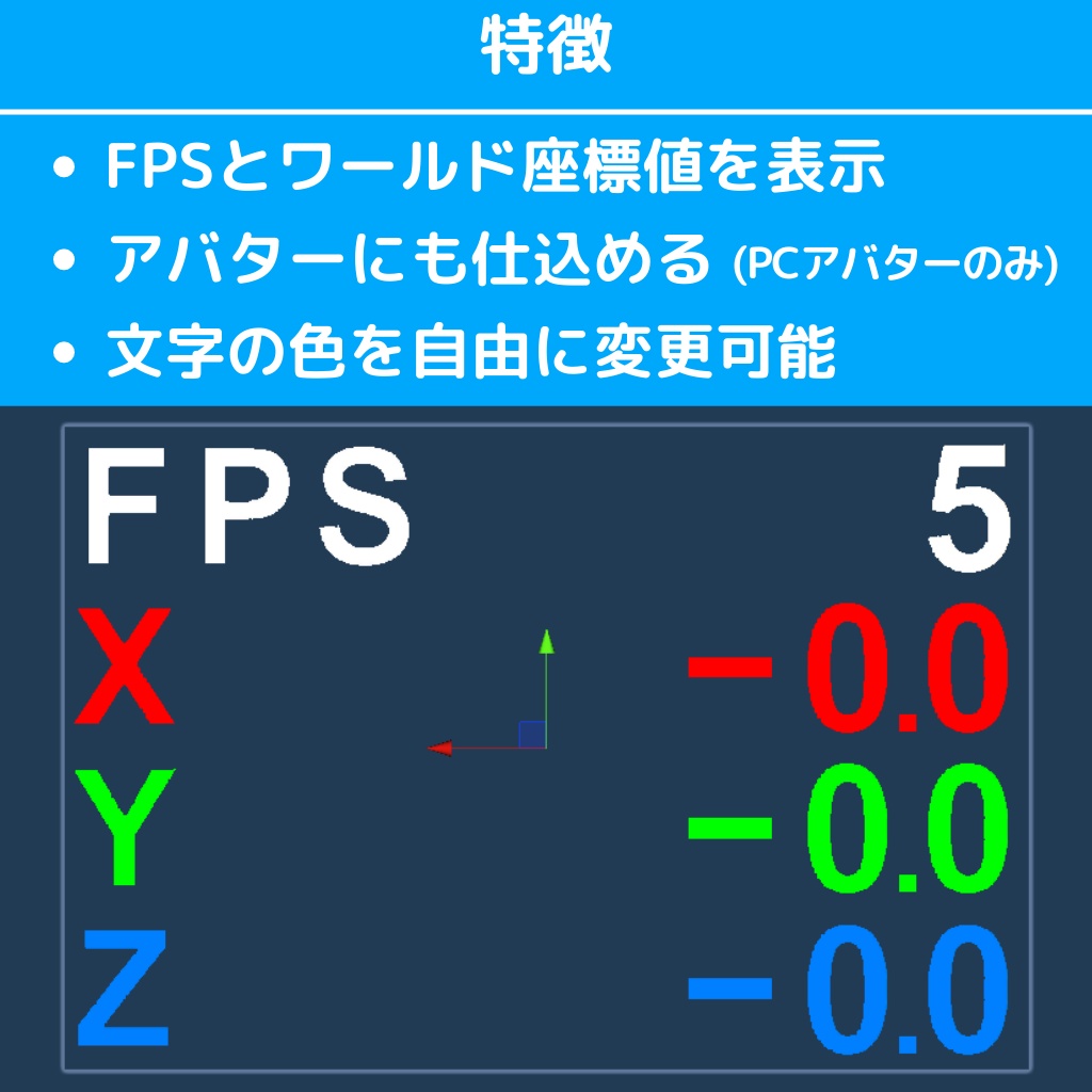 【無料】FPS&座標値ディスプレイ