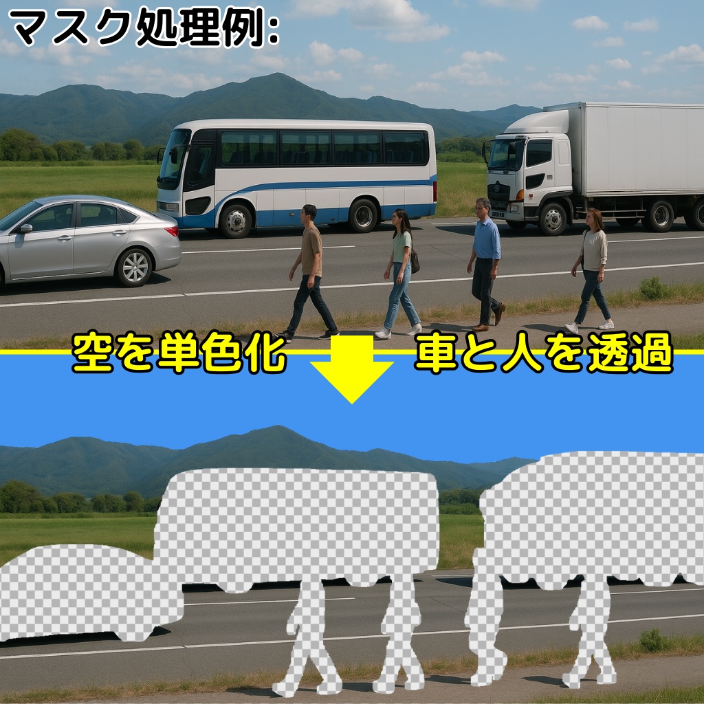 【無料】写真から人や車や空などを識別してマスク処理するツール