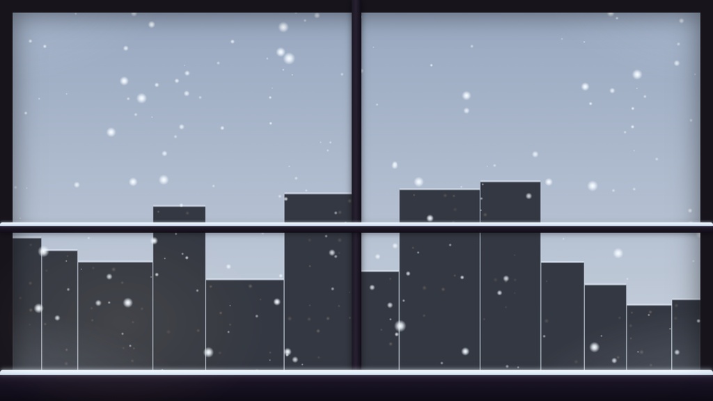 【配信背景】雪の降る窓辺 - Snow Window【ループ切れ目なし/時刻連動】