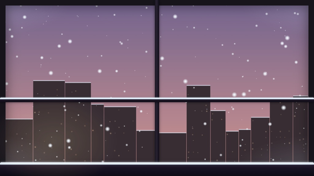 【配信背景】雪の降る窓辺 - Snow Window【ループ切れ目なし/時刻連動】