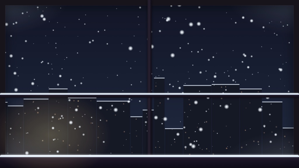 【配信背景】雪の降る窓辺 - Snow Window【ループ切れ目なし/時刻連動】