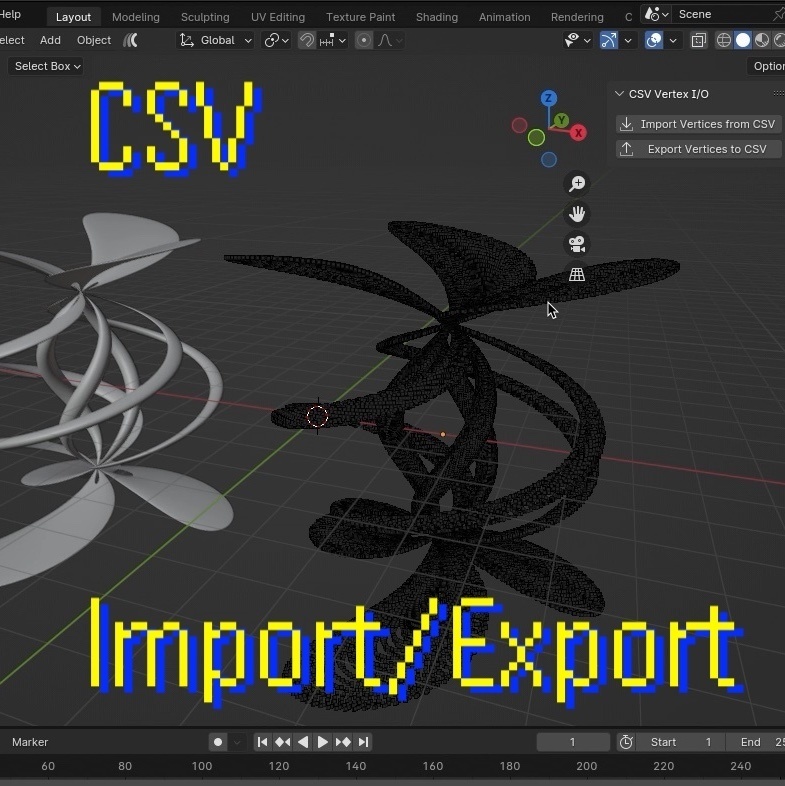 無料版あり / CSV Import & Export【Blender Addon】