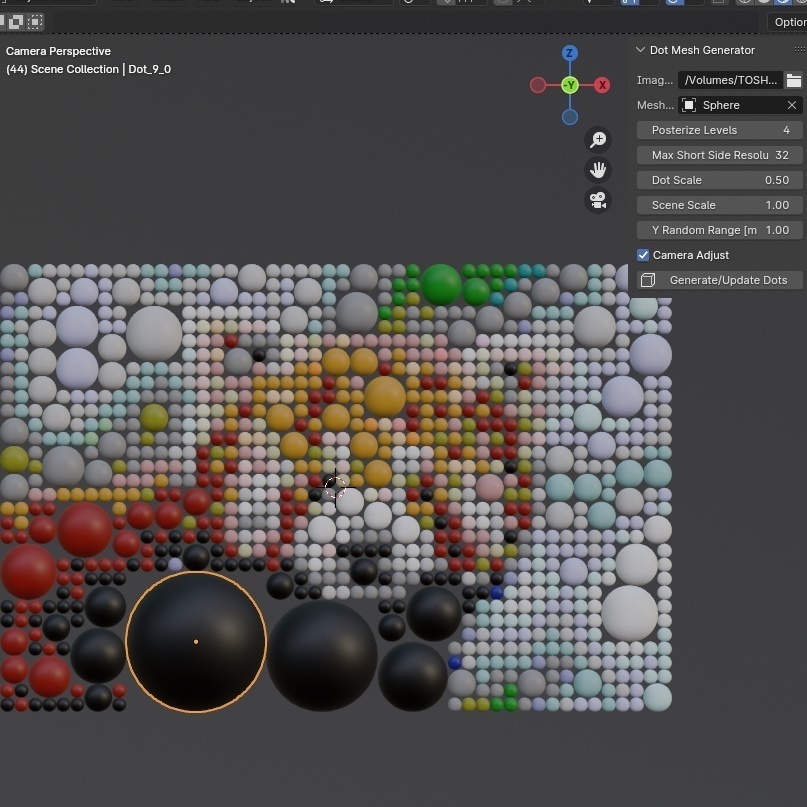 Anamorphic Dots Generator【Blender Addon】