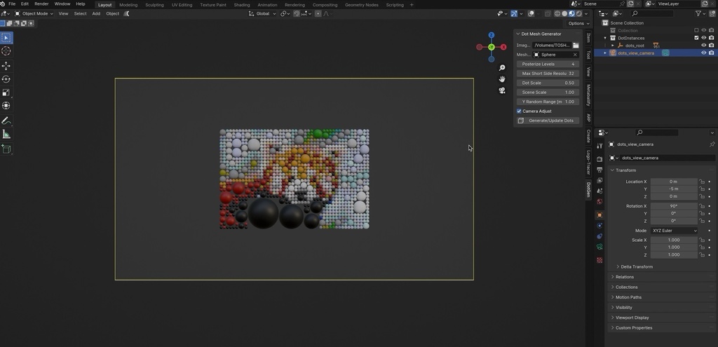 Anamorphic Dots Generator【Blender Addon】