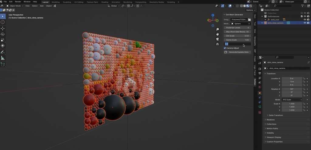 Anamorphic Dots Generator【Blender Addon】