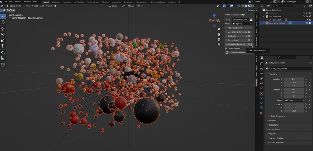 Anamorphic Dots Generator【Blender Addon】