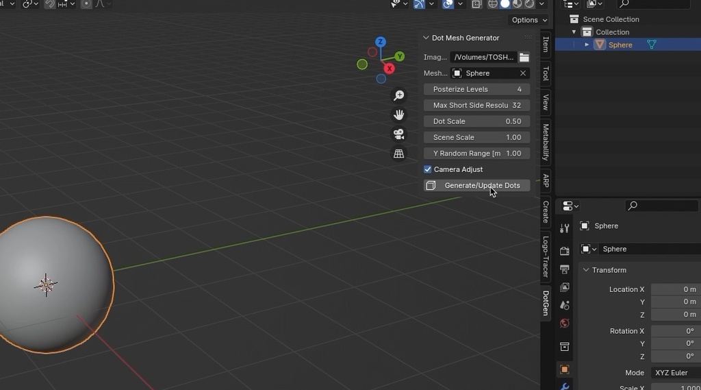 Anamorphic Dots Generator【Blender Addon】