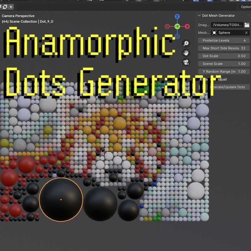 Anamorphic Dots Generator【Blender Addon】