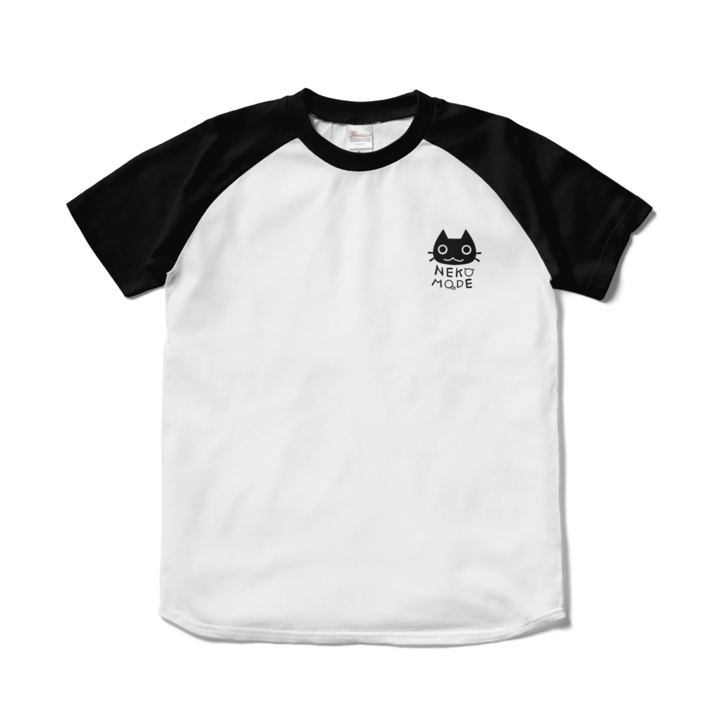 NEKOMODEラグランTシャツ（白黒）T