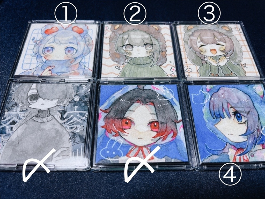 アクリル額入り原画①〜④