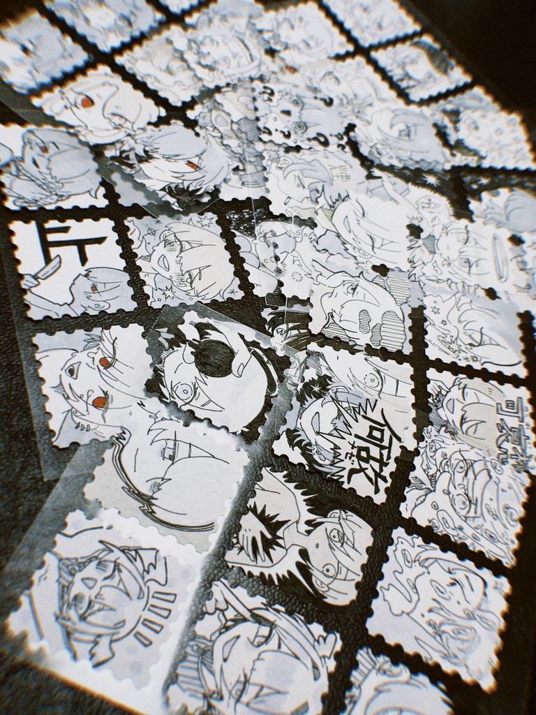 切手風原画シールE