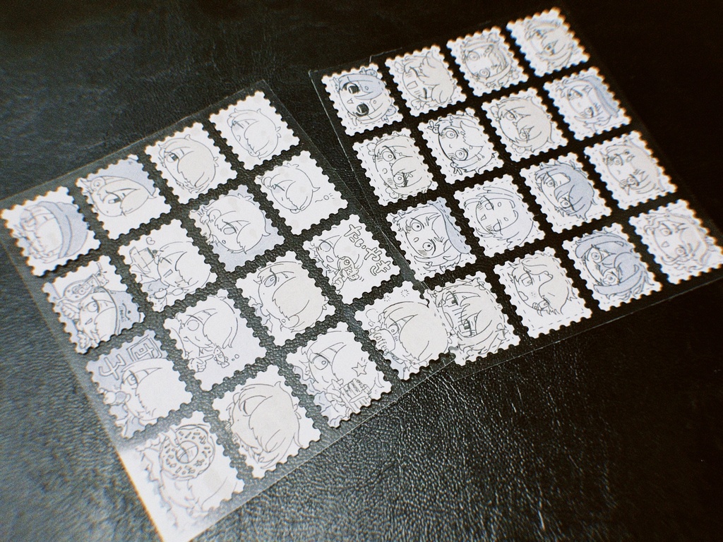切手風原画シールH