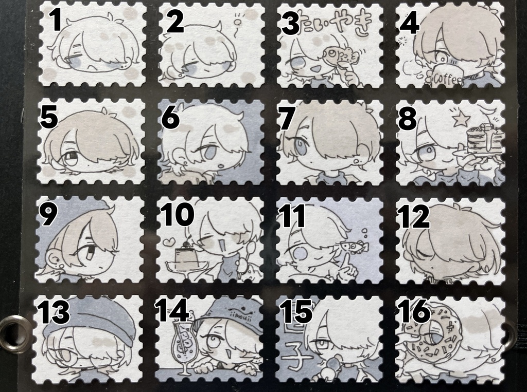 切手風原画シールＨ