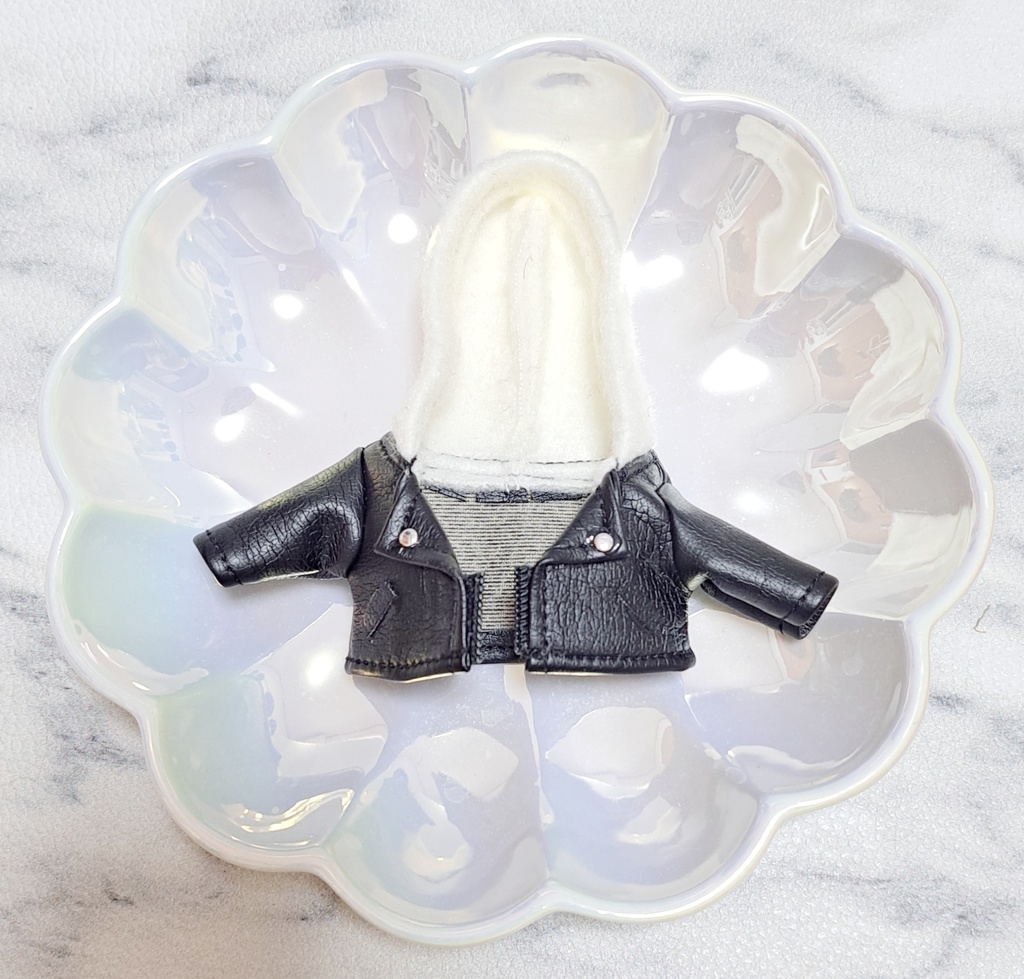 【13cm】フード付きレザージャケット