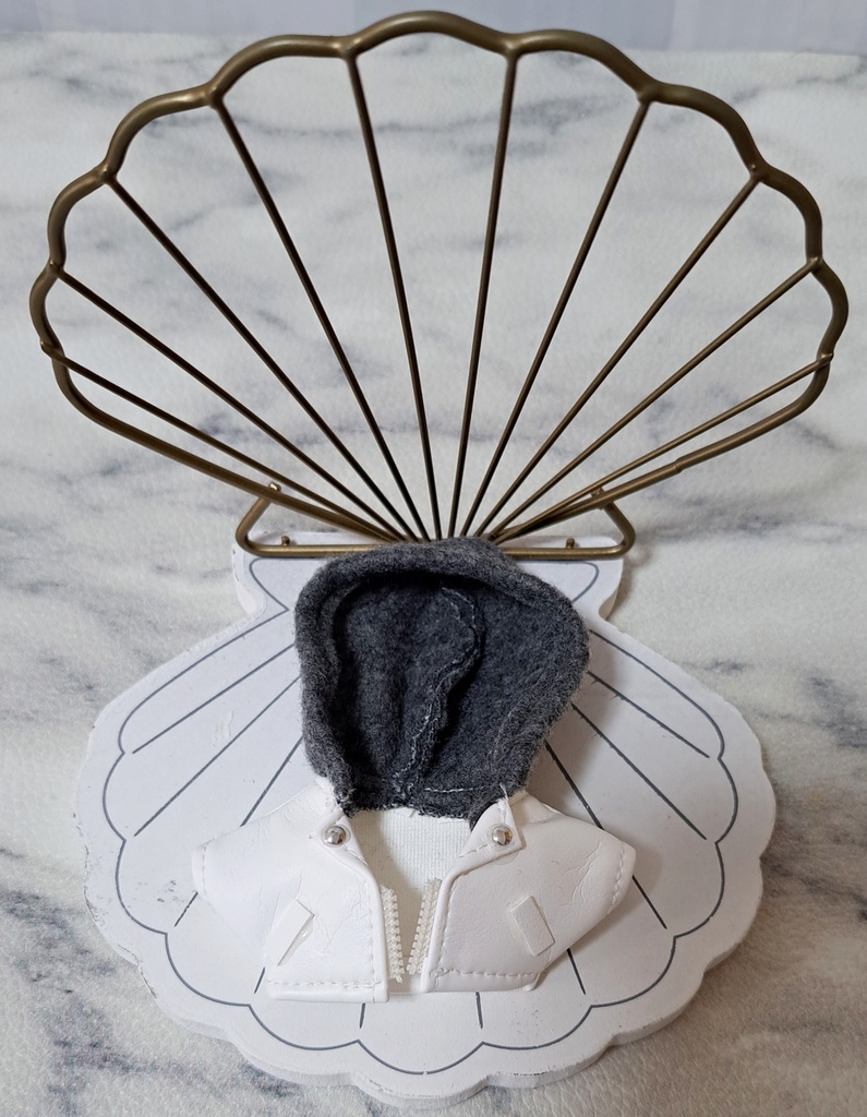 【10cm】フード付きライダースジャケット