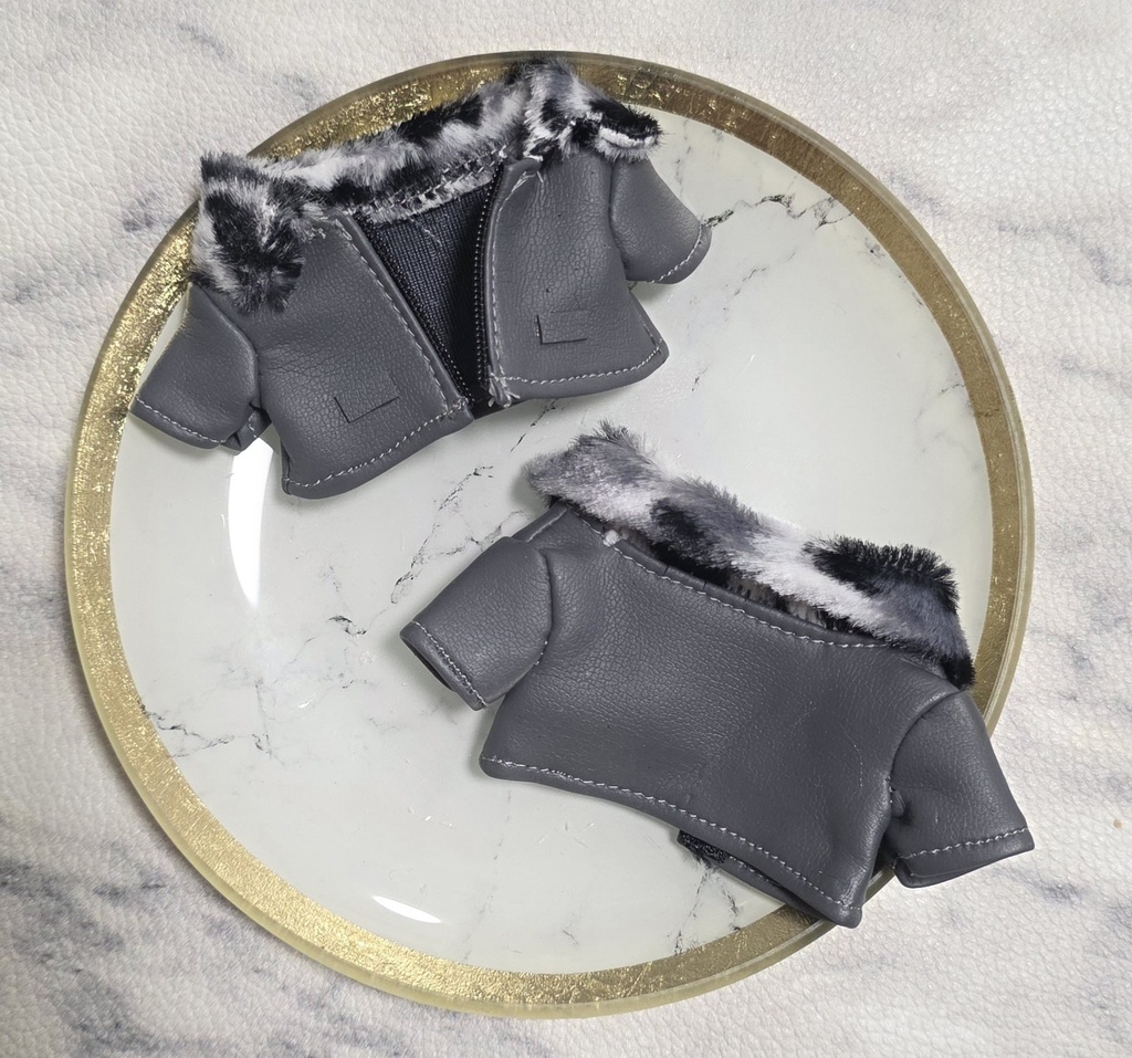 【13cm】ファー襟レザージャケット