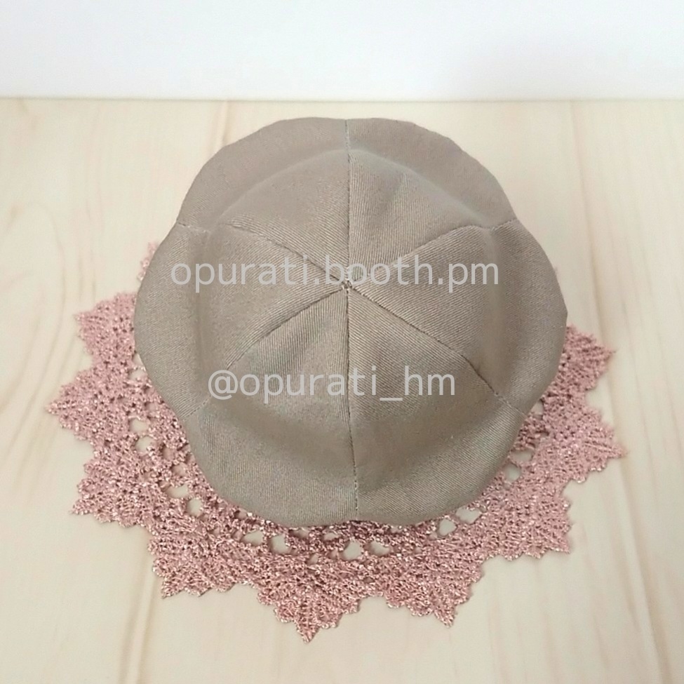 お花の形のおぼうし(とら・うさぎマグネット付)