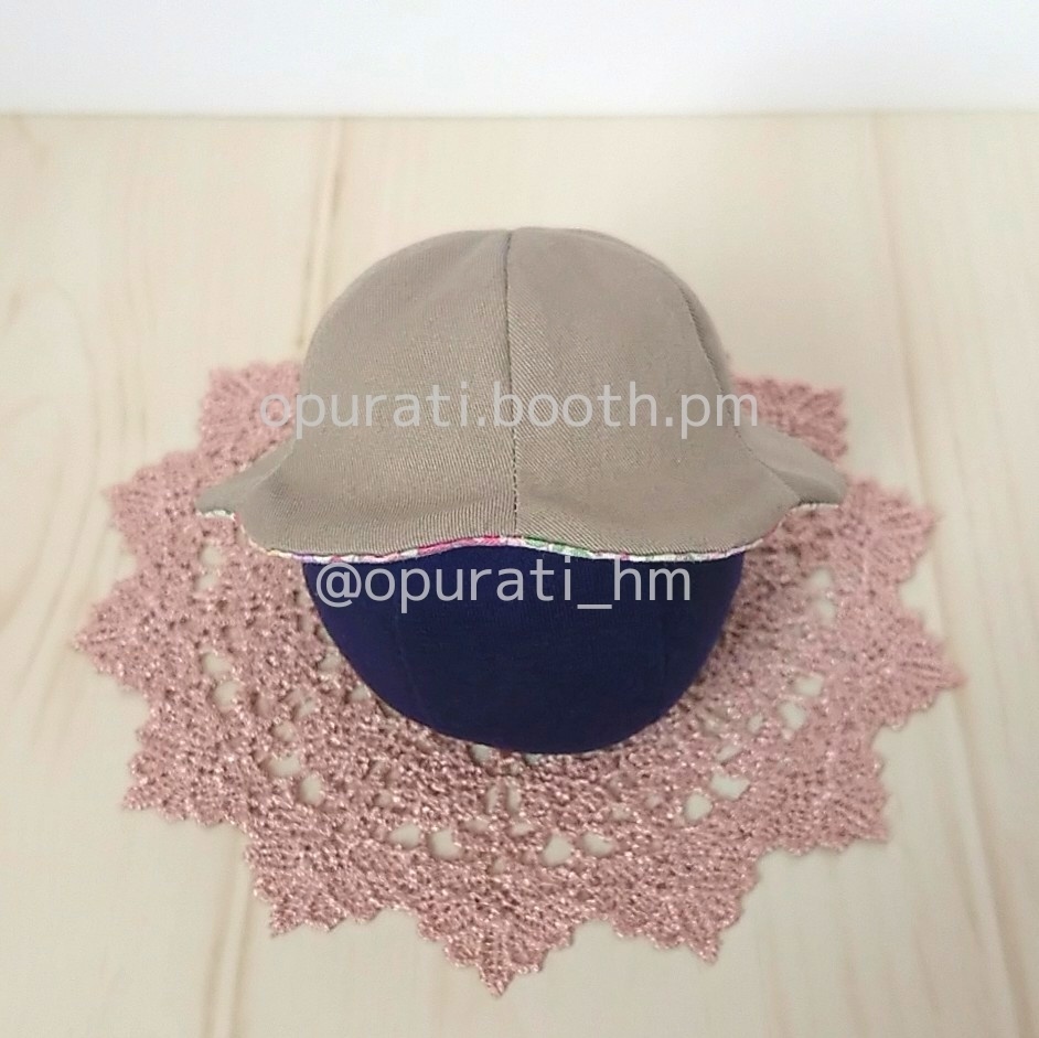 お花の形のおぼうし(とら・うさぎマグネット付)