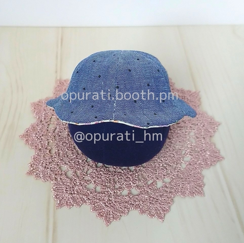 お花の形のおぼうし(とら・うさぎマグネット付)