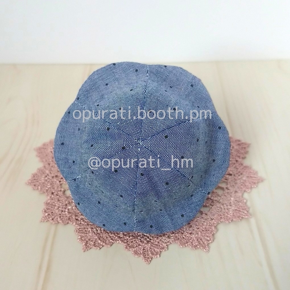 お花の形のおぼうし(とら・うさぎマグネット付)